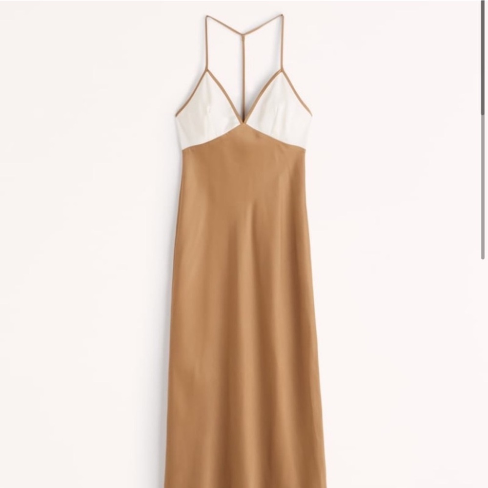 Abercrombie Two-Tone Satin Midi Dress